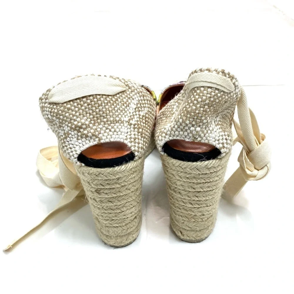 Castaner Missoni Zigzag Knit Lace up Ankle Espadrilles Sandals Size 41 / US 11
